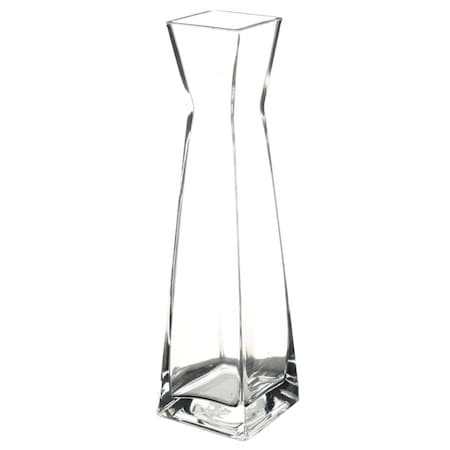Pisos 12 in. Verre Glass Square Vase; Clear PI3183122